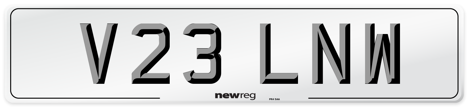 V23 LNW Number Plate from New Reg